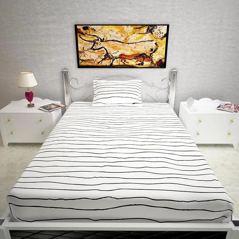 Ebb & Flow Abstract Cotton Bedsheet - 144 TC media 5