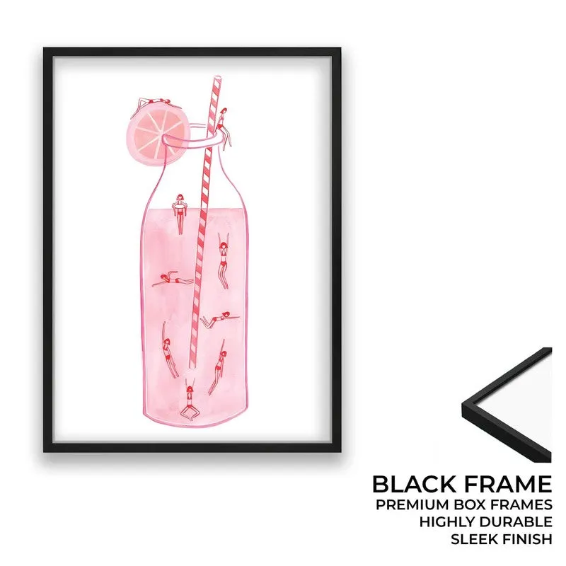 Summer Bloom Sip Archival Canvas Wall Art - Black media 8
