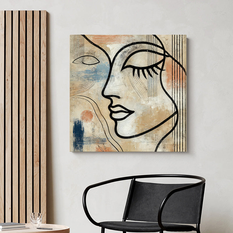 Woman Line Art Wall Painting