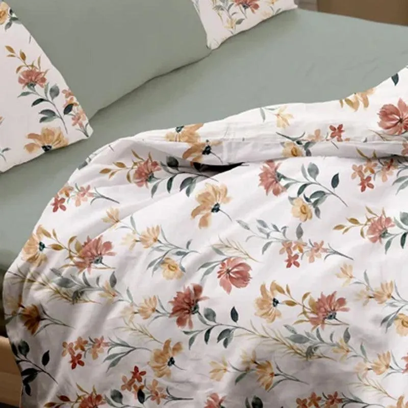Wild Petalscape Floral Printed Cotton Bedsheet - 300 TC media 6