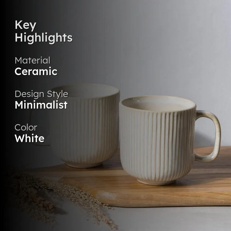 Mezo Ceramic Coffee Mug (350 mL Each) - Set of Two media 2