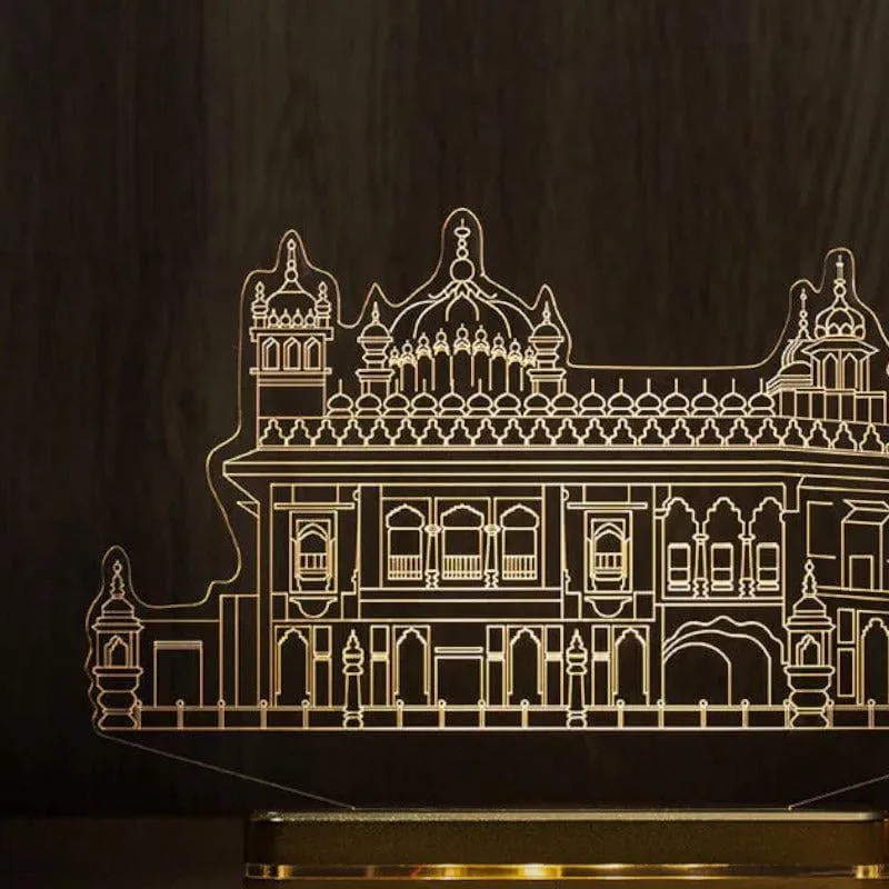 Golden Temple Acrylic Table Lamp - Transparent media 3