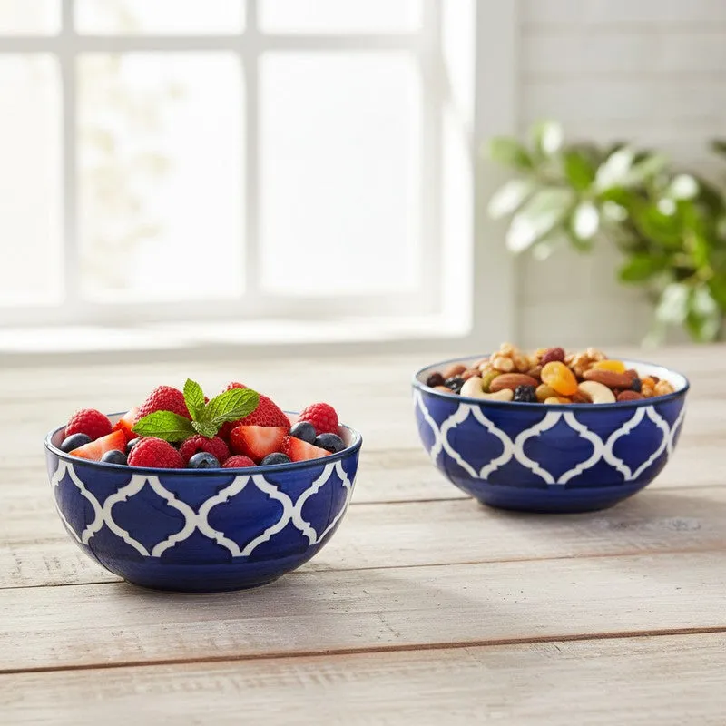 Biteza Ceramic Snack Bowls (Blue , 180 mL Each) - Set Of Two media 3