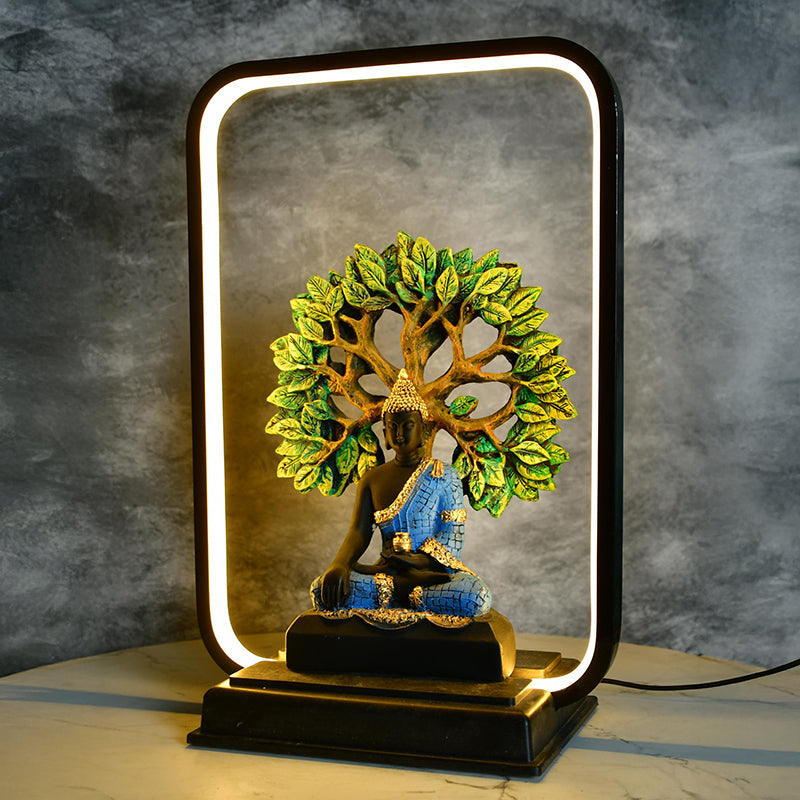 Buddha & Bodhi Tree Resin Showpiece