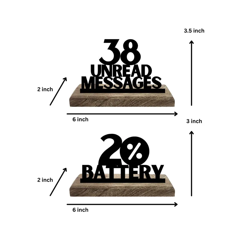 20% Battery Typography Showpiece - Set Of Two media 5