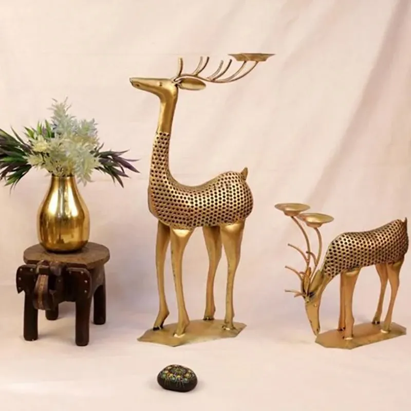 Grazing Stag Tea Light Holder - Set Of Two media 4