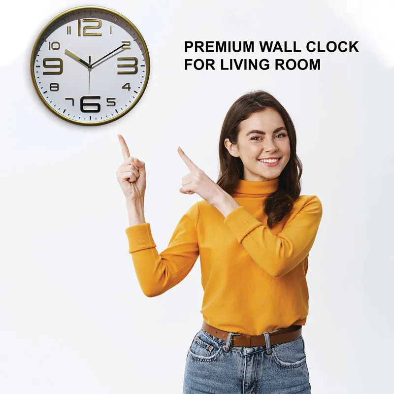 Cadence Analog Wall Clock - Gold, White media 7