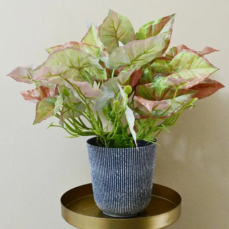 Calavine Artificial Caladium Plant With Black Plastic Pot - 40 cm media 5