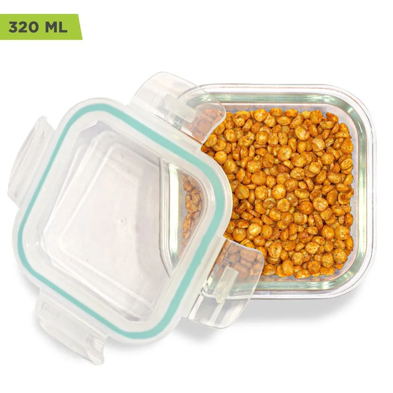 Oliva Square Glass Storage Container (320 ML) - Set Of Three media 9