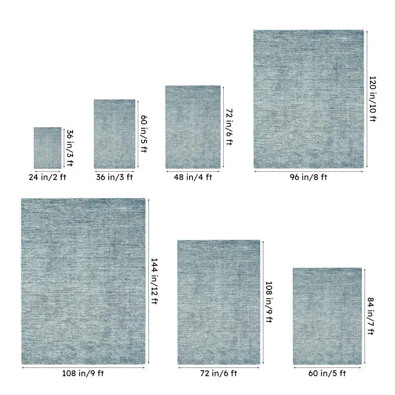 Thread Tale Hand Woven Wool Rug - Denim Blue media 13