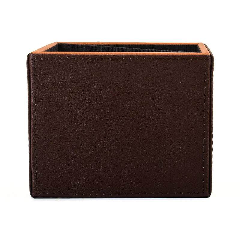 Tisca Faux Leather Pen Stand - Brown media 6