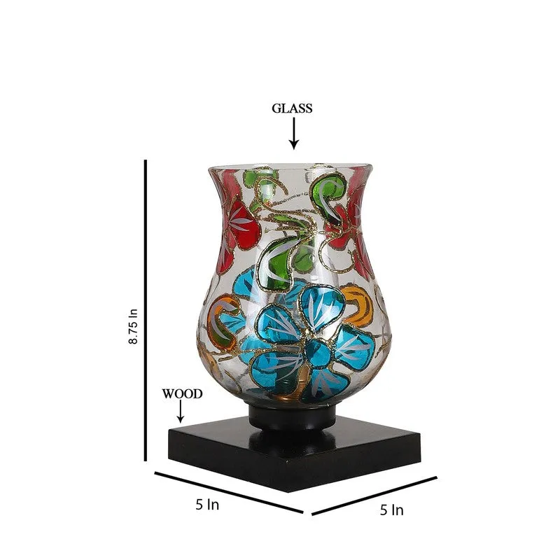 Glowen Mosaic Glass Wooden Table Lamp - Multicolor media 9