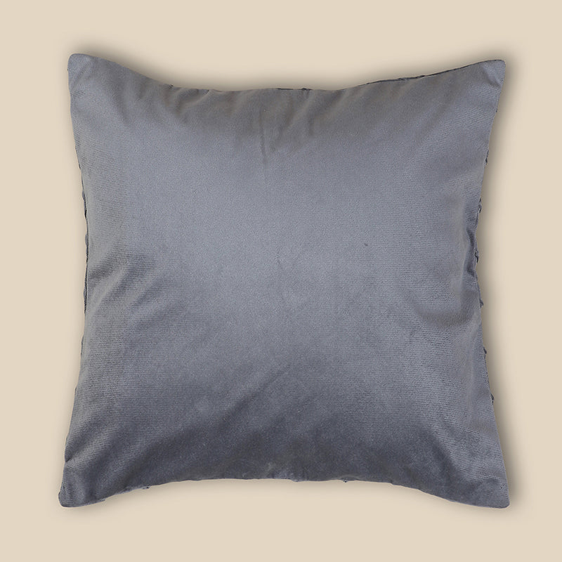 Swayam Lohita Pintex Velvet Cushion Cover (Grey) - Set of Two media 4