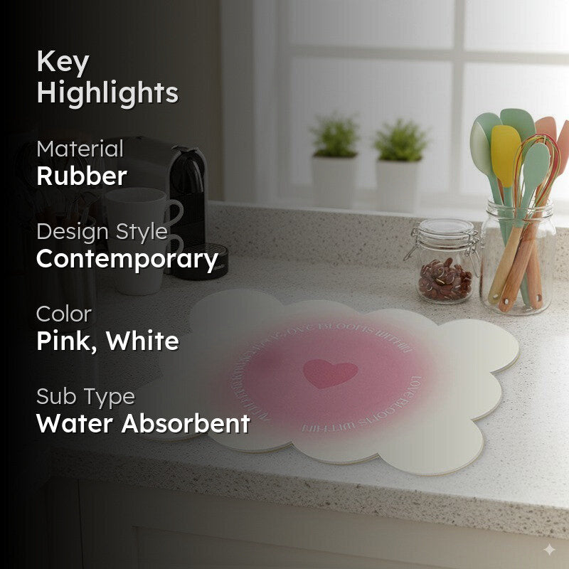 Bubbles & Pink Dish Drying Mat media 2