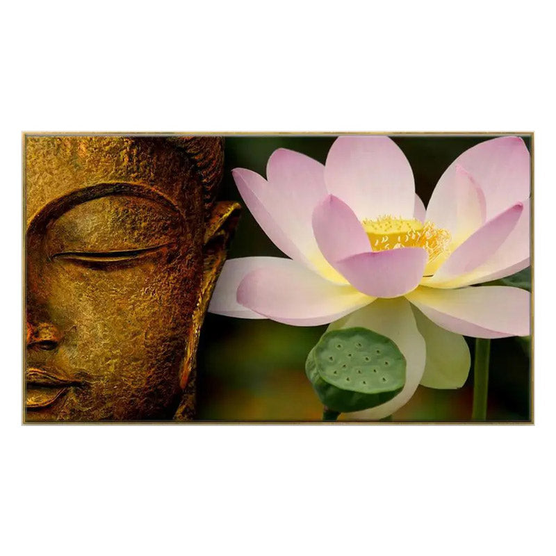 Lord Buddha With Serene Lotus Canvas Wall Painting media 3