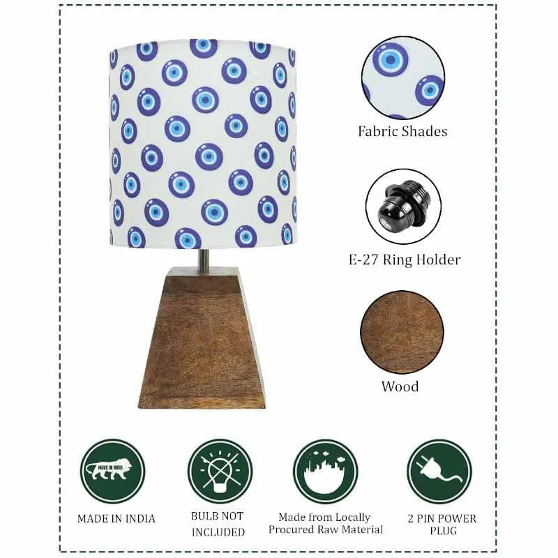 Semi Pyramid Eye Fabric Table Lamp - Purple,Brown media 7