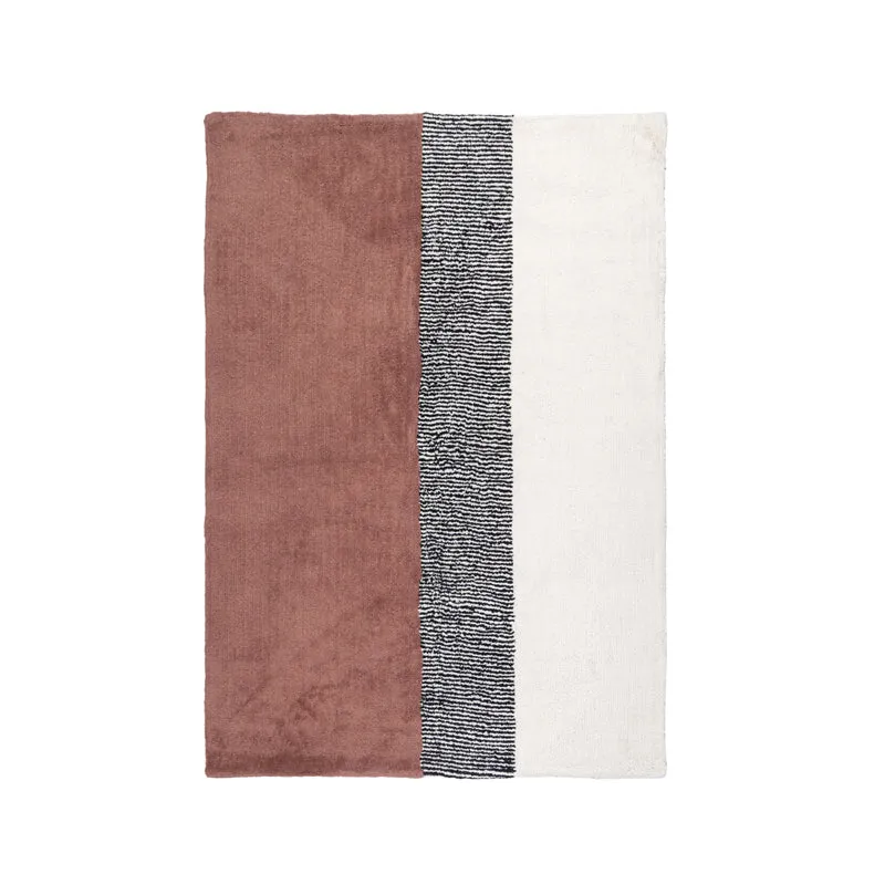 Trenora Cotton Bath Mat - Pink & White media 1