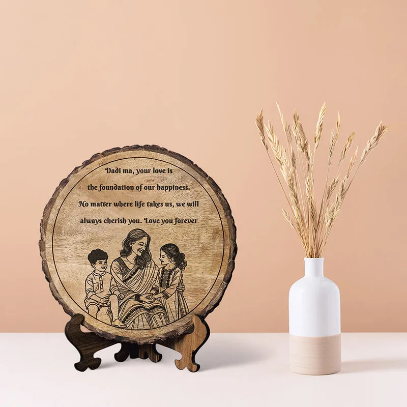 Foundation Of Happiness Wood Showpiece - Round media 1