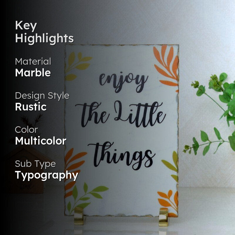 Enjoy Little Things Printed Marble Showpiece media 2