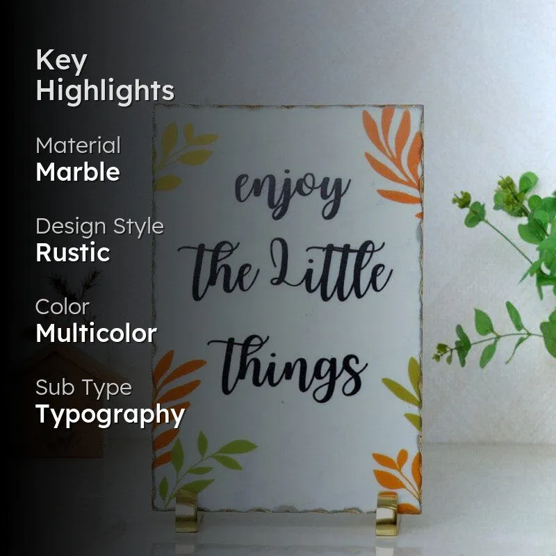 Enjoy Little Things Printed Marble Showpiece - 2