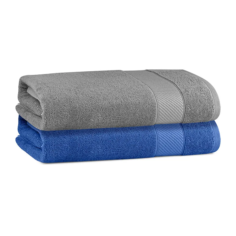 Reign Bath Towel (Steel Grey & Dark Blue) - Set Of Two media 4