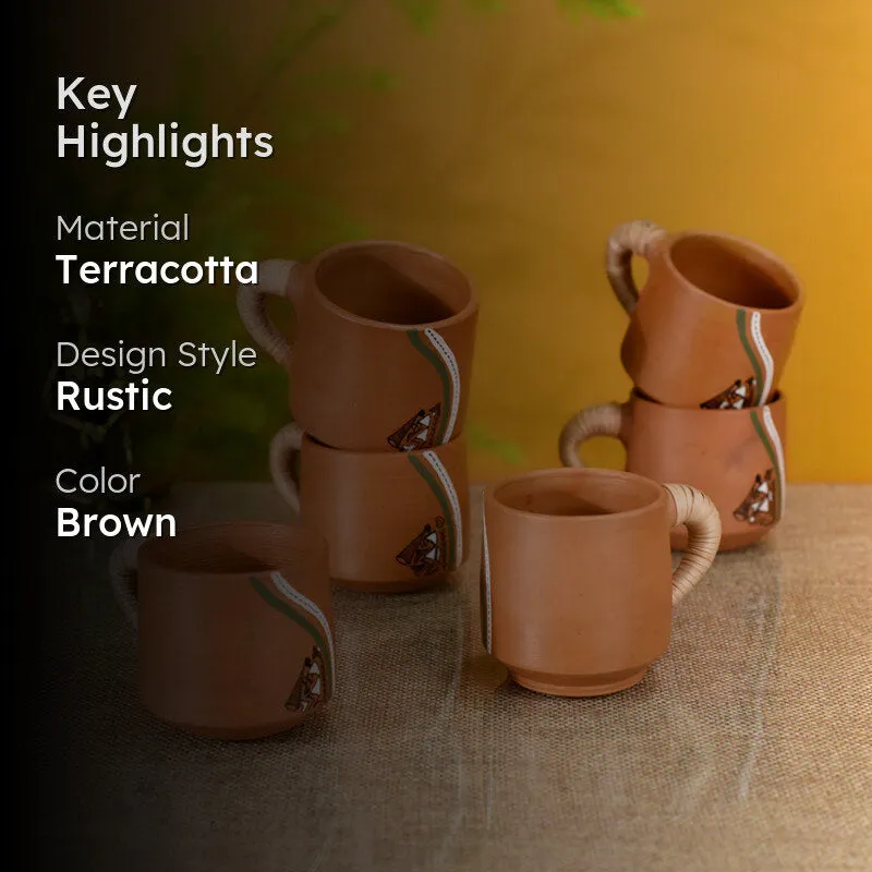 Tribal Terracotta Tea Cup (150mL Each) - Set of Six media 2