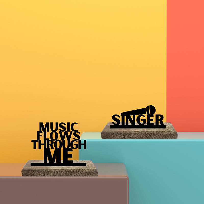 Music & Singer Showpiece - Set Of Two