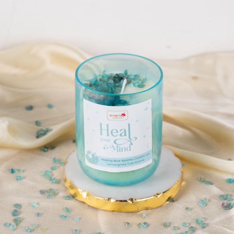 Blue Apatite Crystal Soy Wax Scented Candle media 2