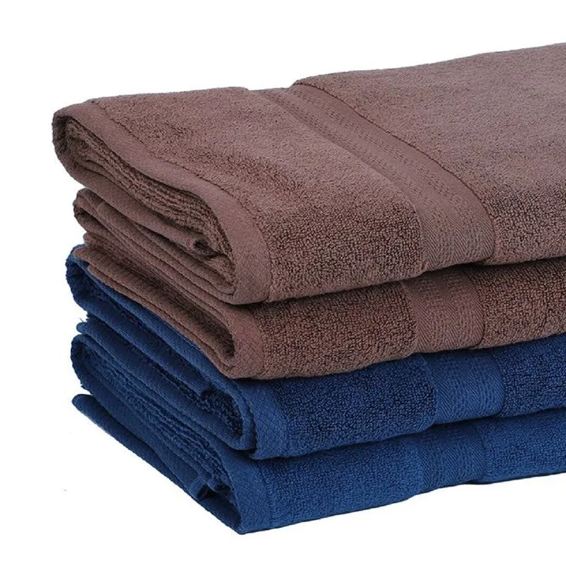 Zyra Solids Bath Towel (Brown, Blue) - Set Of Four media 6