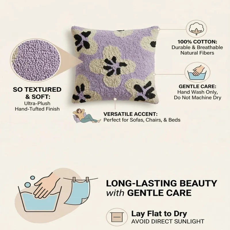 Thread Aura Tufted Cotton Cushion Cover - Set of Two - 8