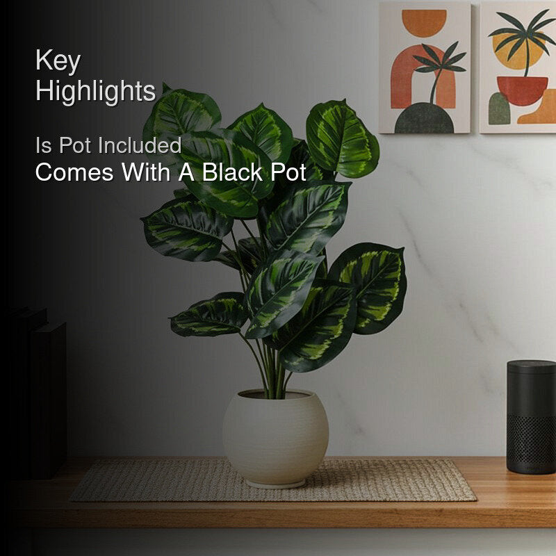 Faux Everlasting Micans Philodendron Plant With Black Plastic Pot - 74 cm (2.4 ft) media 2