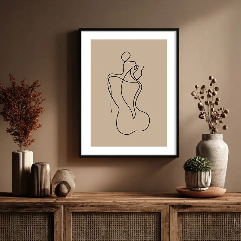 Vellum Nude Canvas Wall Painting With Black Frame media 6