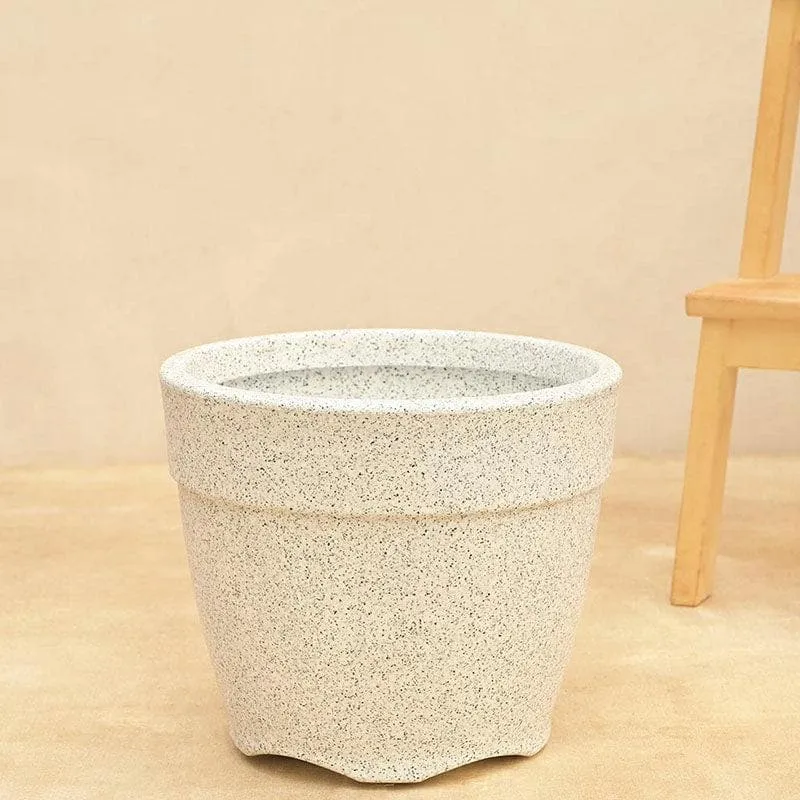 Ugaoo Barca Round Small Planter - White media 6