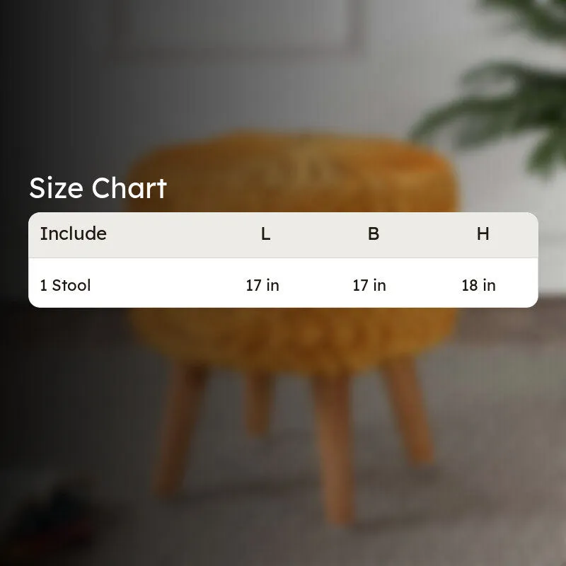 Velora Pleated Velvet Ottoman - Mustard media 8