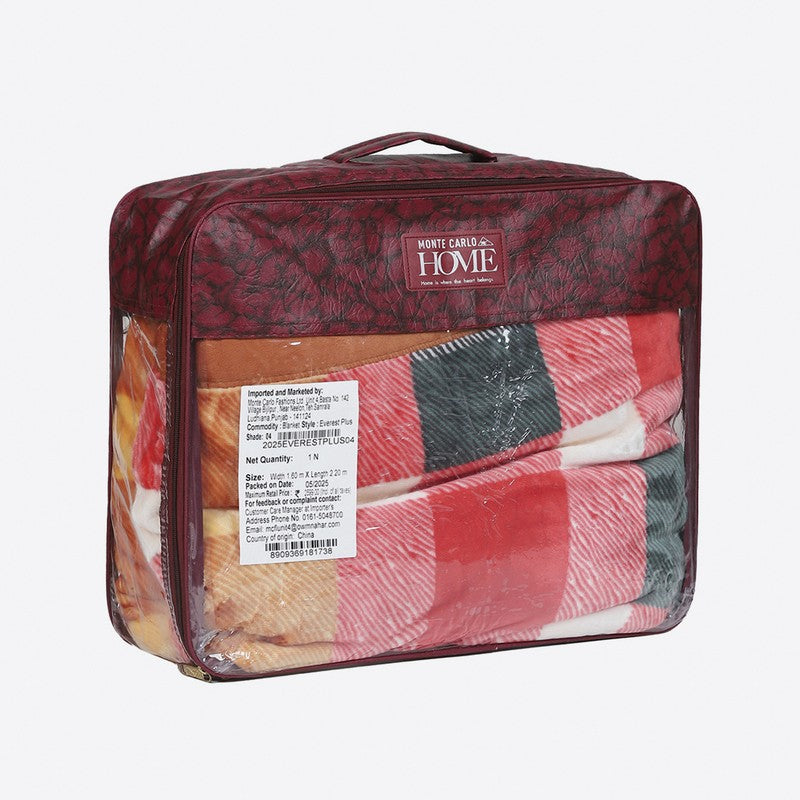 Monte Carlo Montana Mosaic Blanket (Red,Pink) - 597 GSM media 7