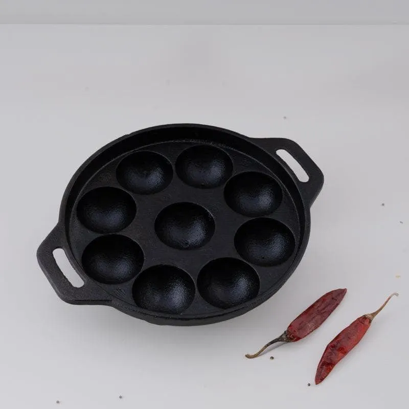 Raven Cast Iron Paniyaram Pan - 8 Inch media 4