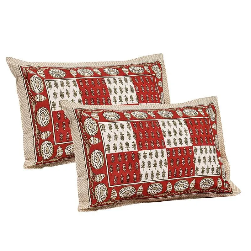 Kumuda Printed Cotton Bedsheet (Red) - 160 TC media 5