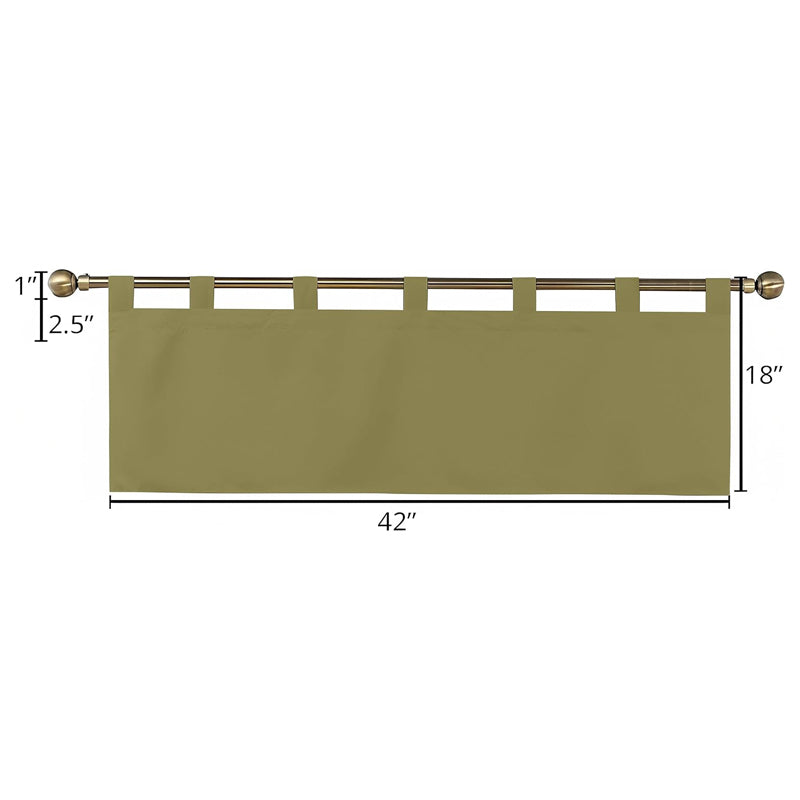 Tab Tale Flat Curtain Valance (Dark Khaki) - Set Of Two media 8