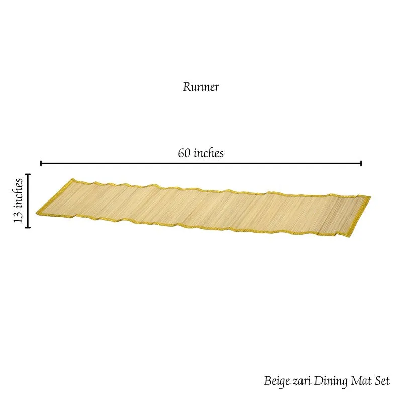 Dining Flow Bamboo Table Runner - Beige,Gold media 7