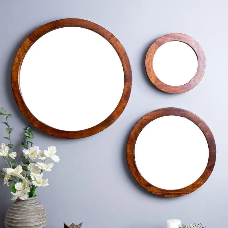 Satomi Wall Mirror (Brown) - Set Of Three media 2