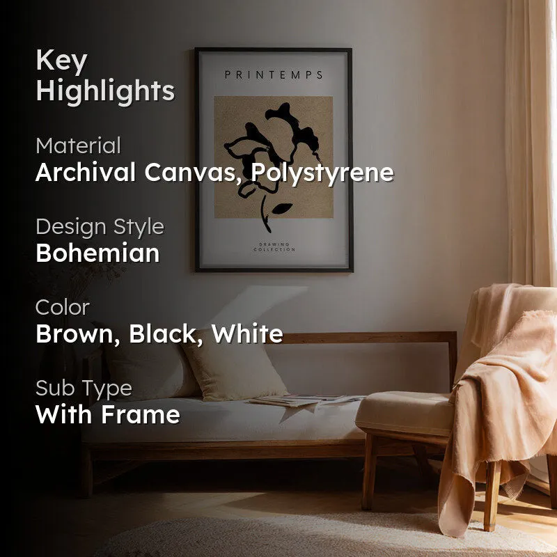 Petaline Canvas Wall Painting With Black Frame media 2