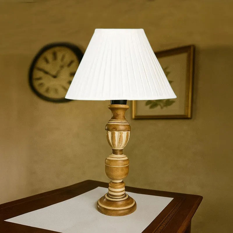 Zenrae Pleatro Wooden Table Lamp - White media 4