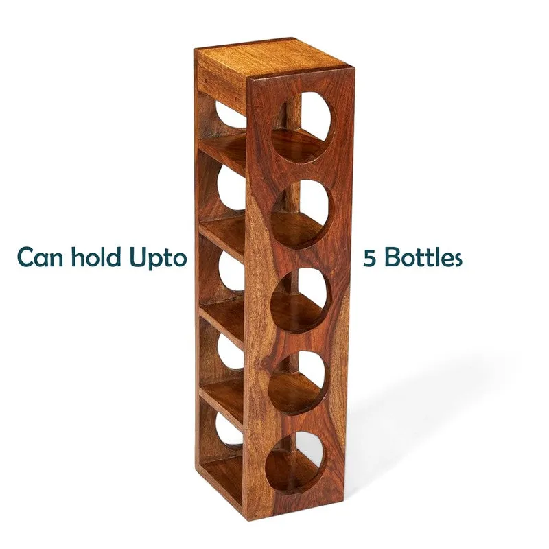Zverox Sheesham Wooden Wine Rack - Brown media 6