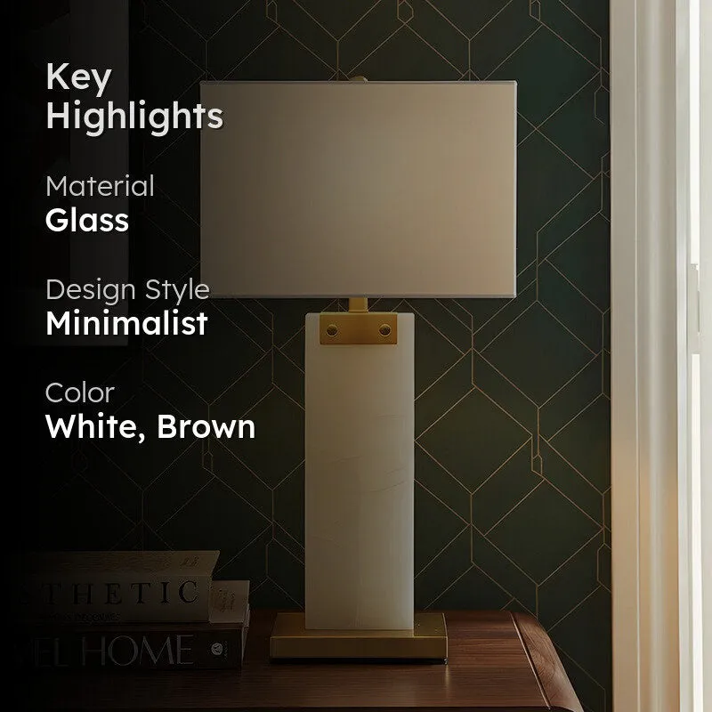 AarviDecor Zayden Classic Marble Table Lamp - White media 2