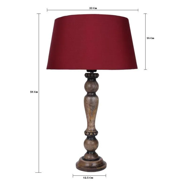 Triti Fabric Table Lamp - Red,Brown media 5