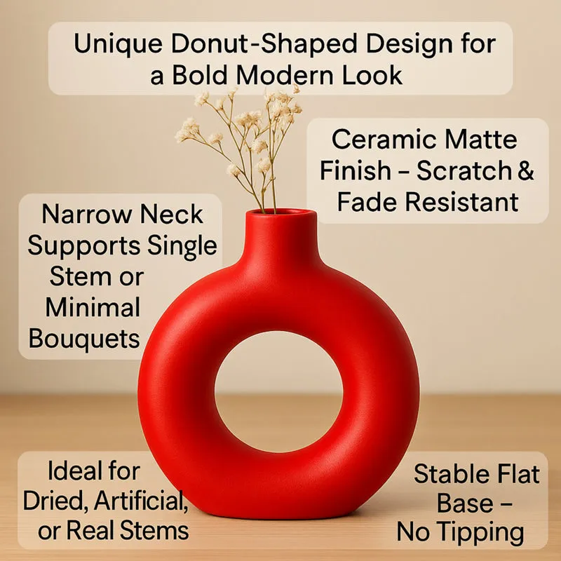 Melo Ceramic Vase - Red media 7