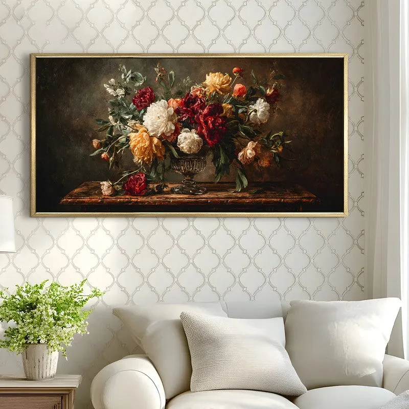 Velour Bloom Canvas Wall Painting With Frame media 4