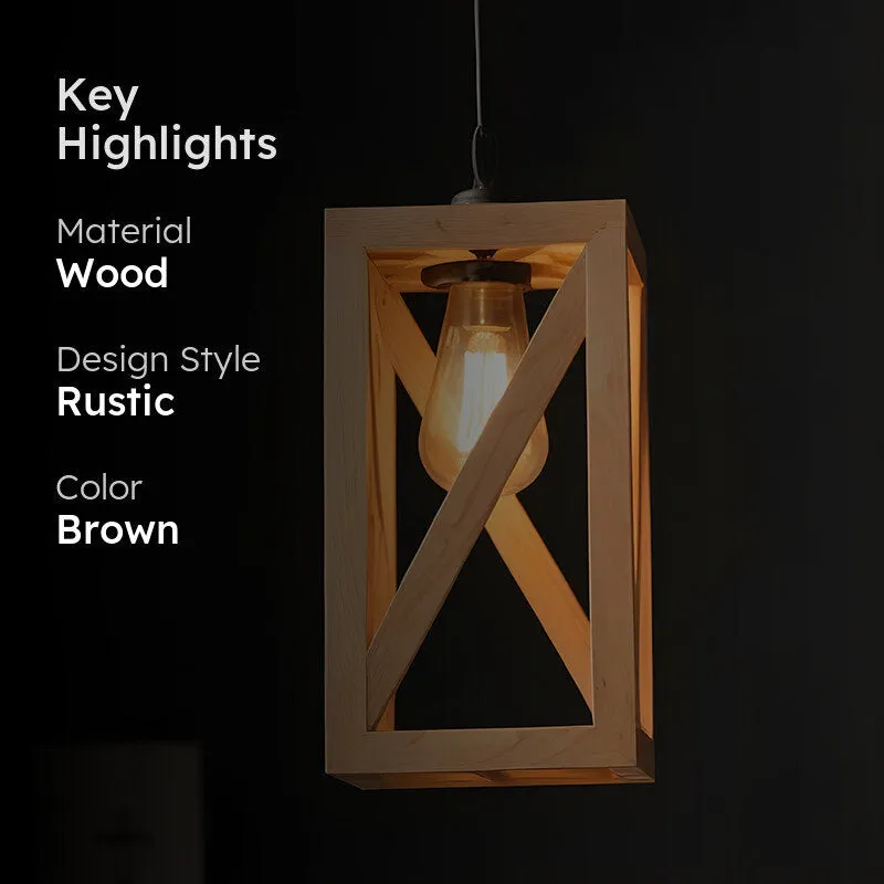 Kyanite Single Wooden Ceiling Lamp media 2
