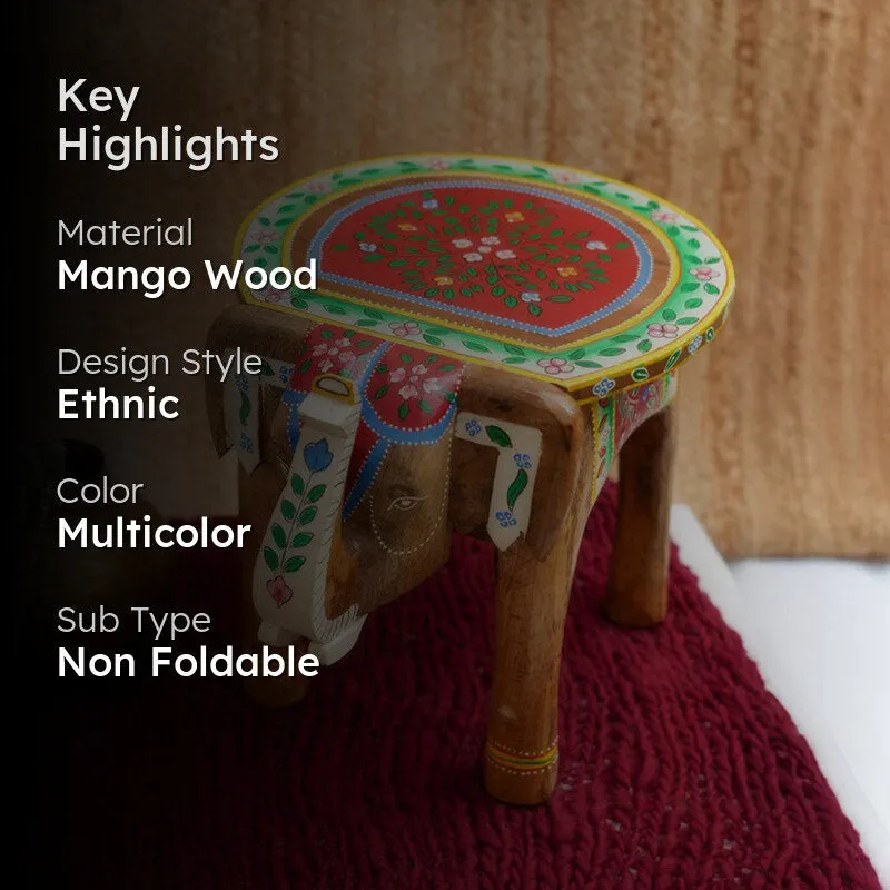 Avyom Rangriti Mango Wood Stool media 2