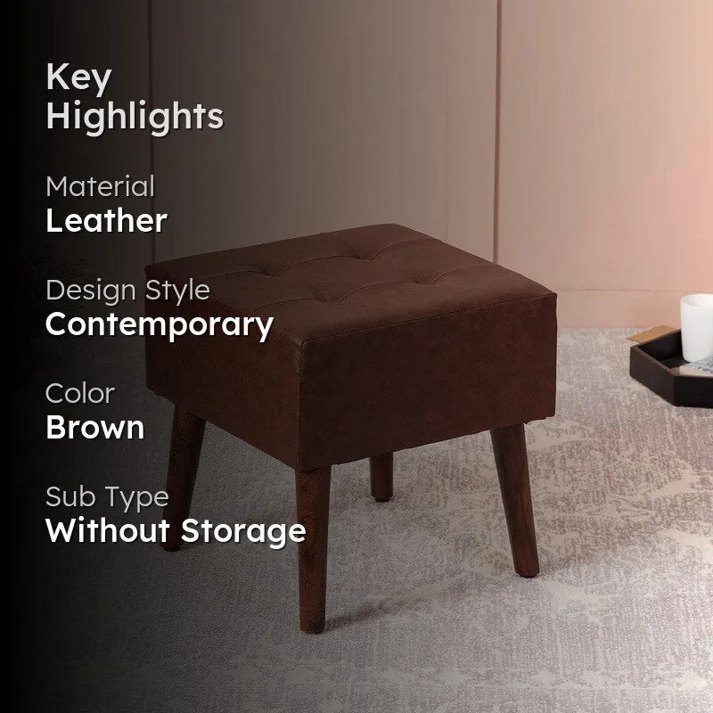 Rustic Charm Ottoman - Brown media 2